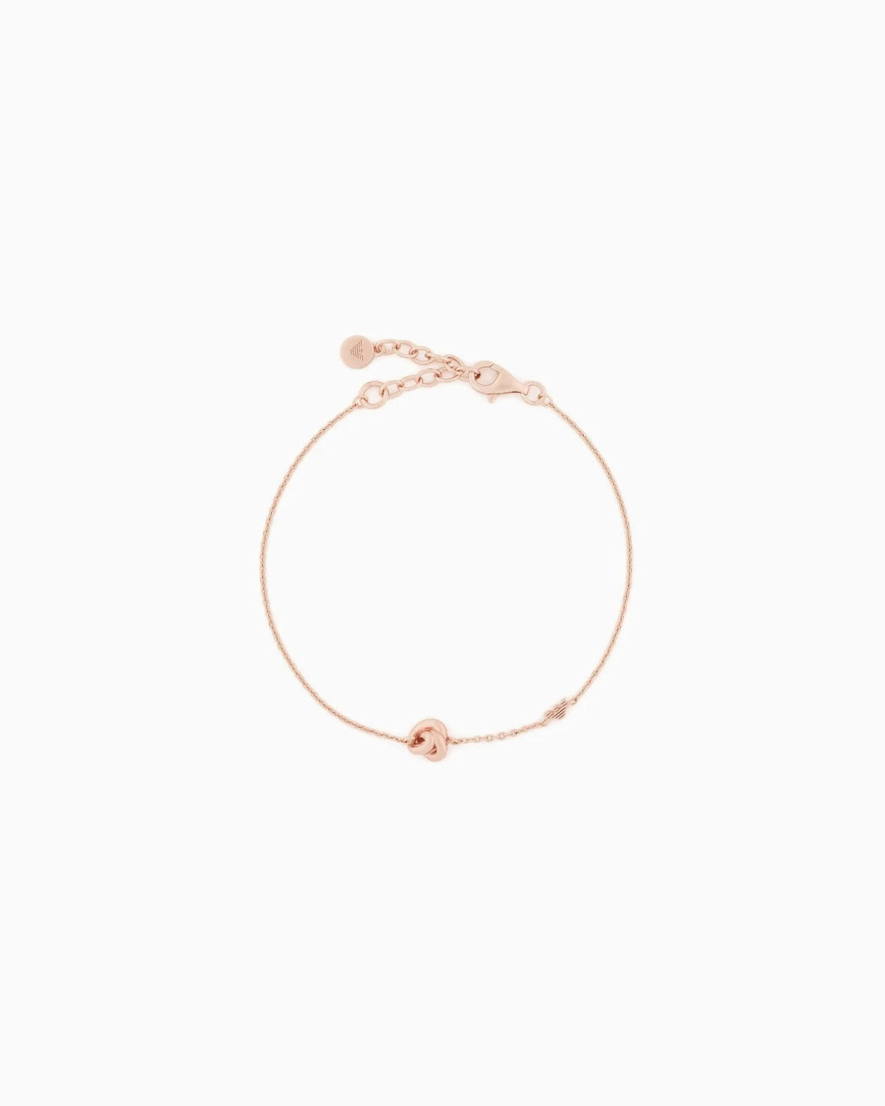 EMPORIO ARMANI ROSE GOLD-TONE STERLING SILVER KNOT BRACELET - 1