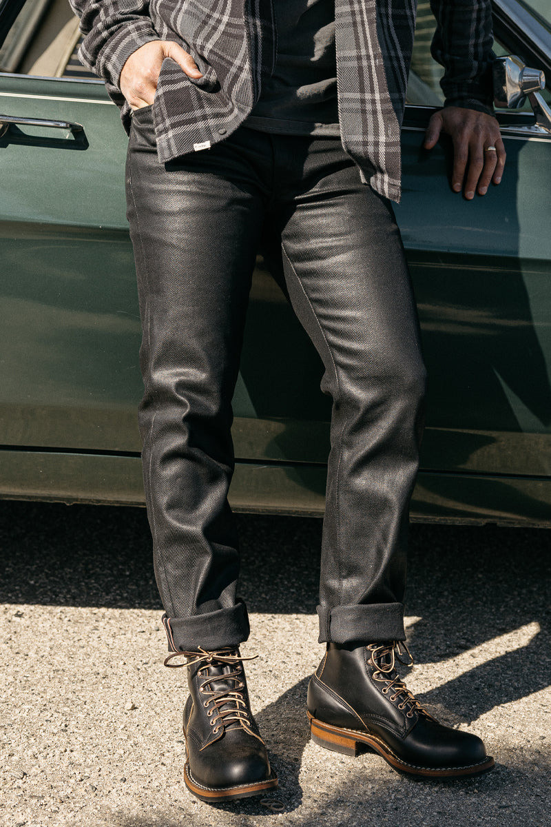 The Pen Slim - Coated Black Raw 14oz Selvedge 1