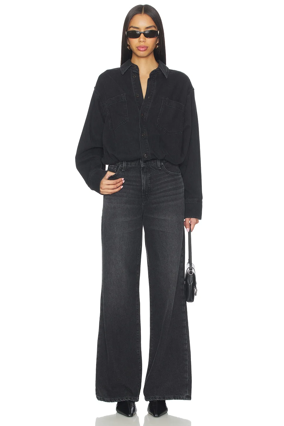 Denim Shirt Jumpsuit - 1