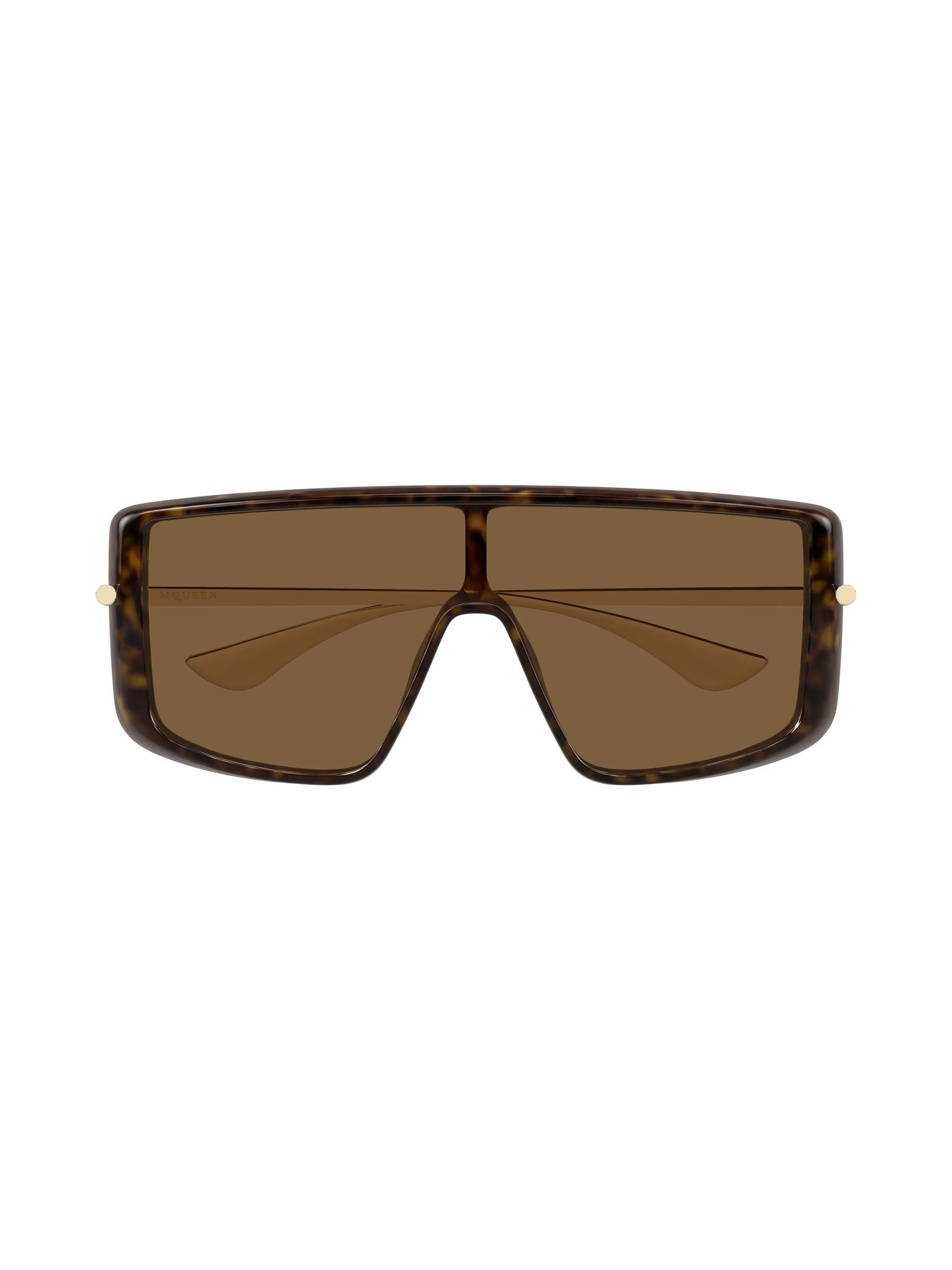 Women's T-Bar Visor 99MM Rectangular Sunglasses - Havana Brown - 1