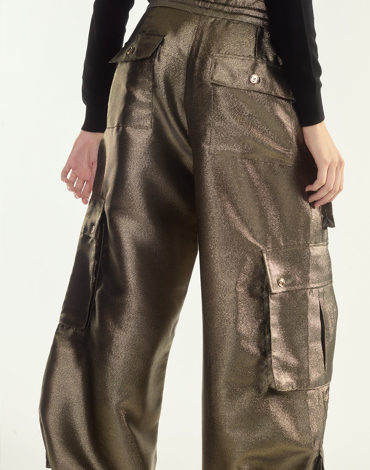 Metallic Cargo Pants - 5