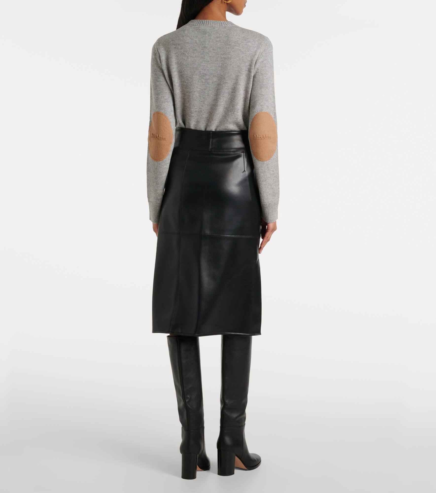 Faux leather midi skirt - 3
