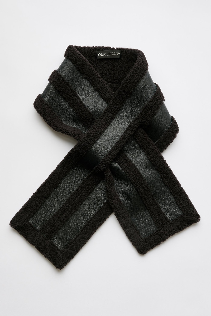 Our Legacy Blizzard Scarf Dark Brown Aviator Shearling outlook