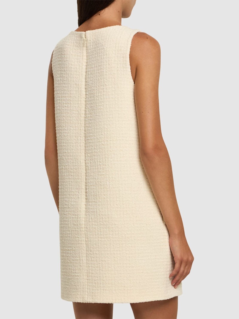 Short damier bouclé wool dress - 3