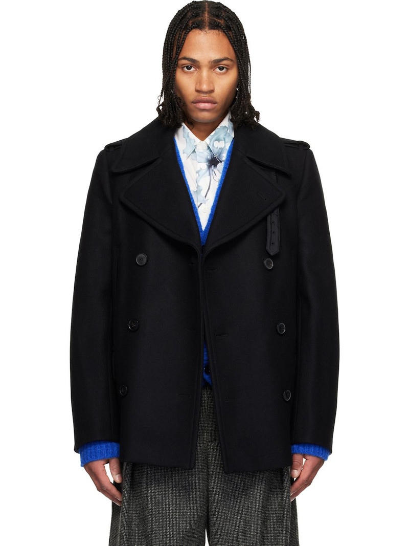 Black Melton Peacoat 1