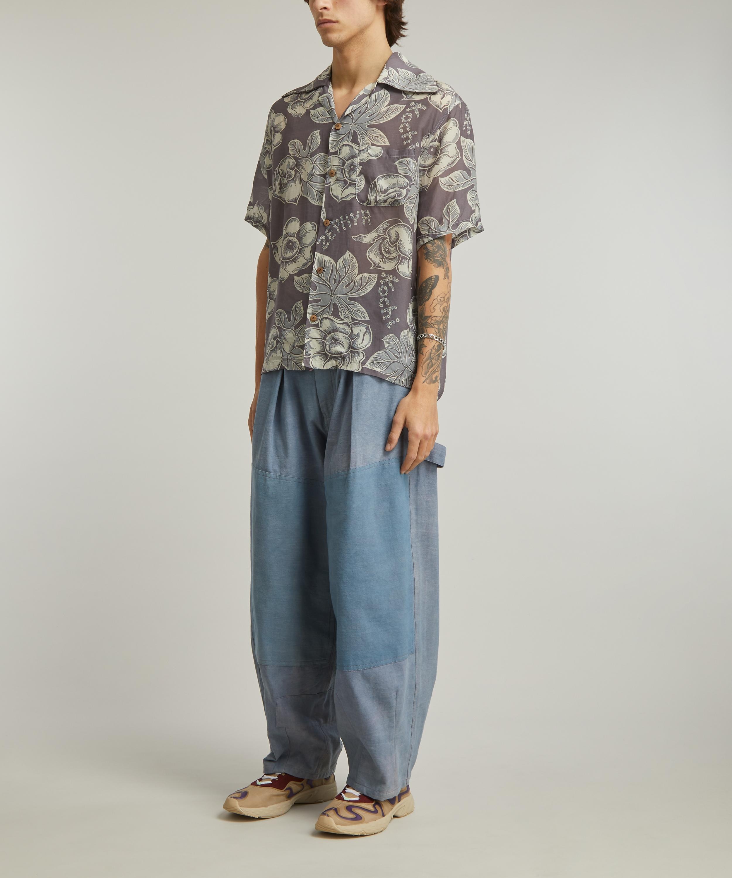 KOCHI&ZEPHYR ANEMONE RANGLE Collar Silk Rayon Aloha Shirt - 2