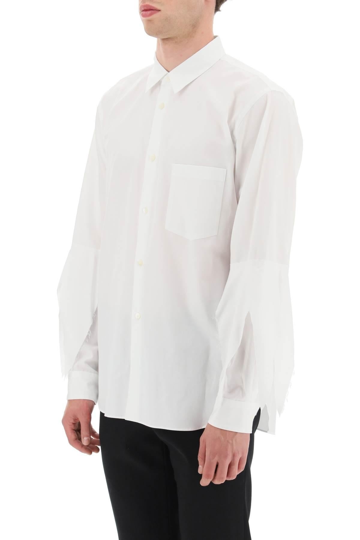 COMME DES GARCONS HOMME PLUS - SPIKED FRAYED-SLEEVED SHIRT - 5