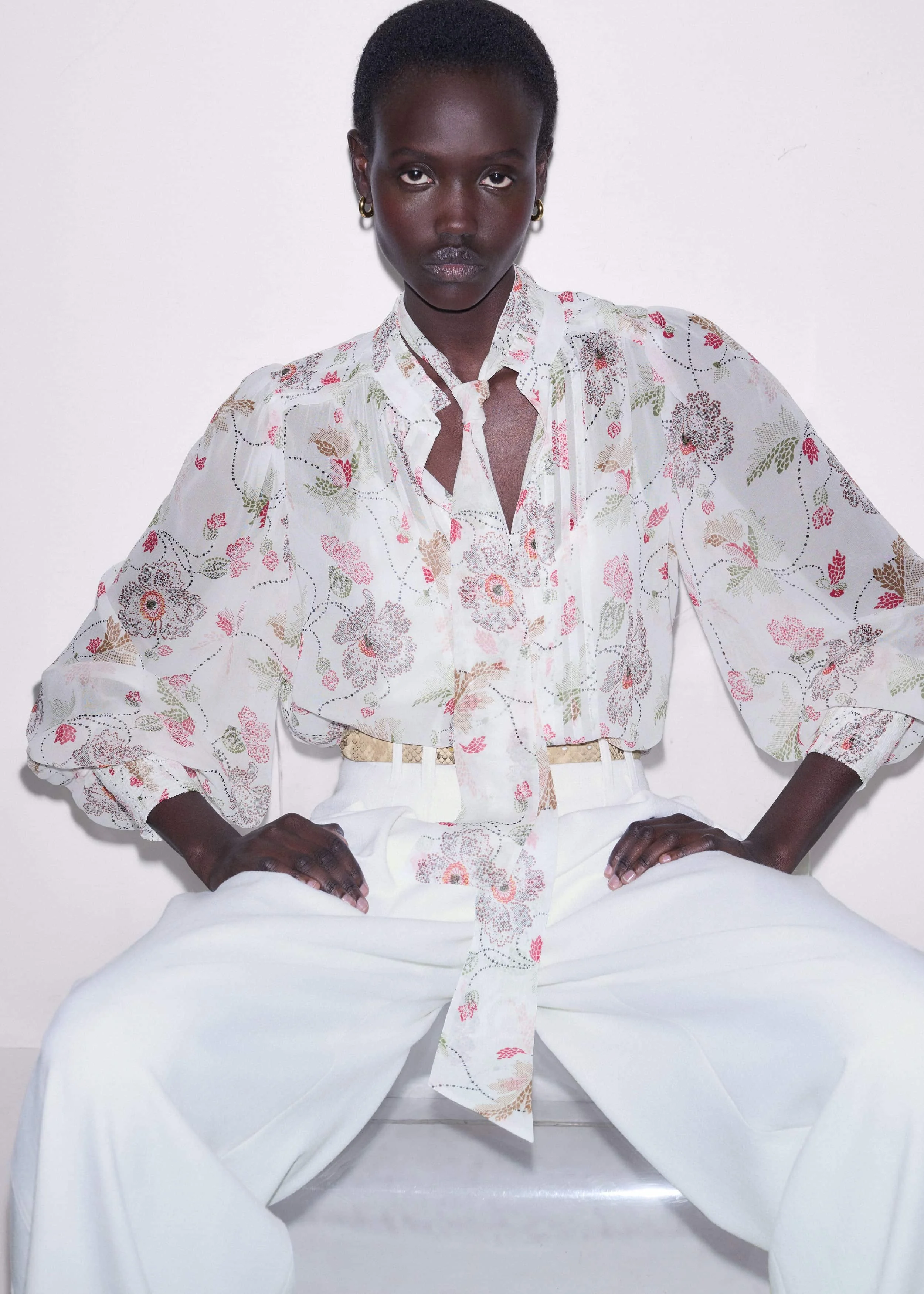 Balloon Sleeve Blouse - 1