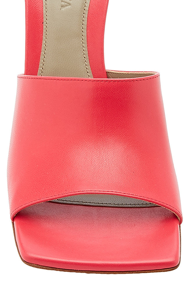 Stretch Leather Slide Sandals red - 8