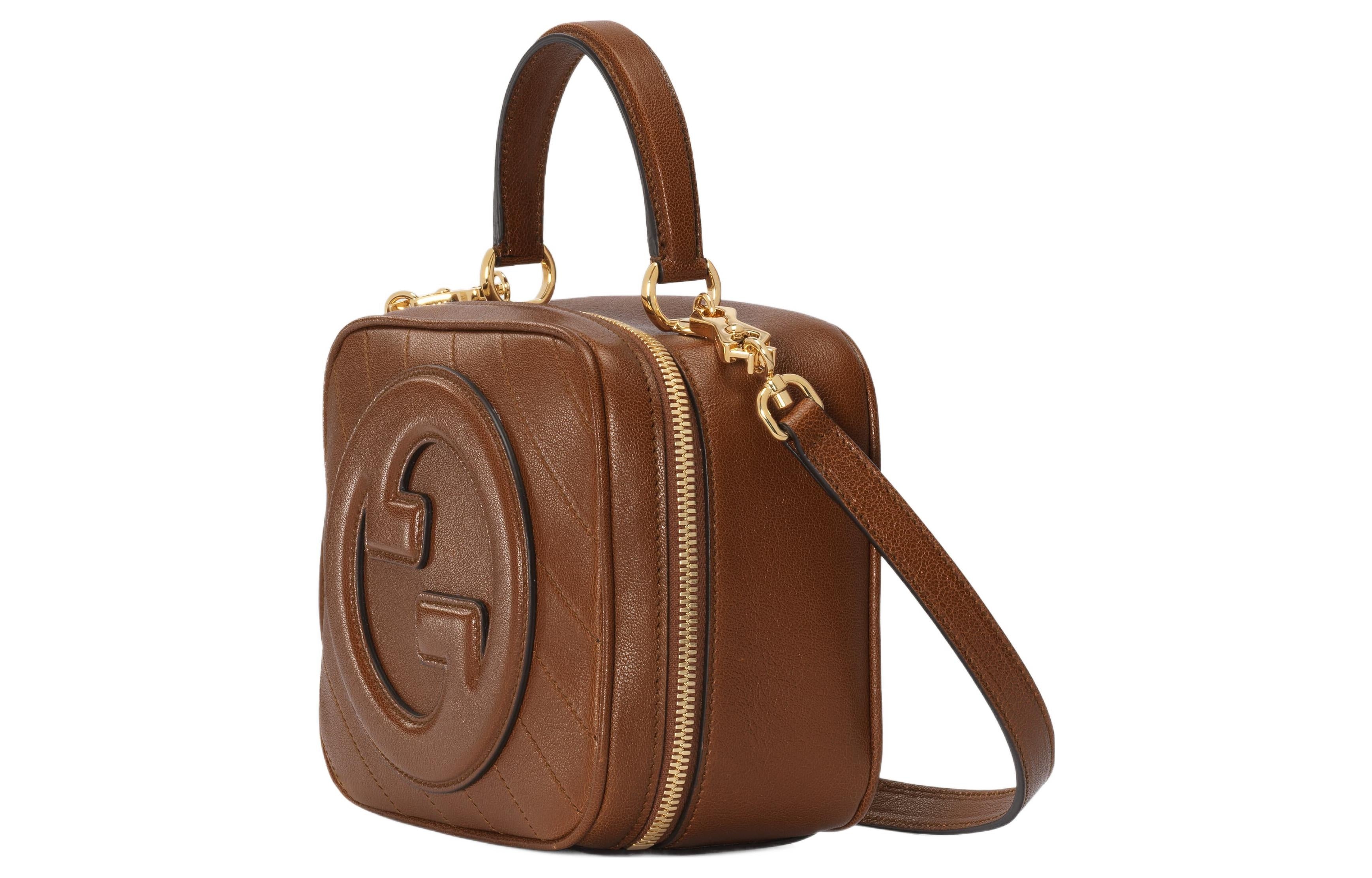 (WMNS) Gucci Blondie Top Handle Bag 'Brown' 744434-1IV0G-2535 - 2