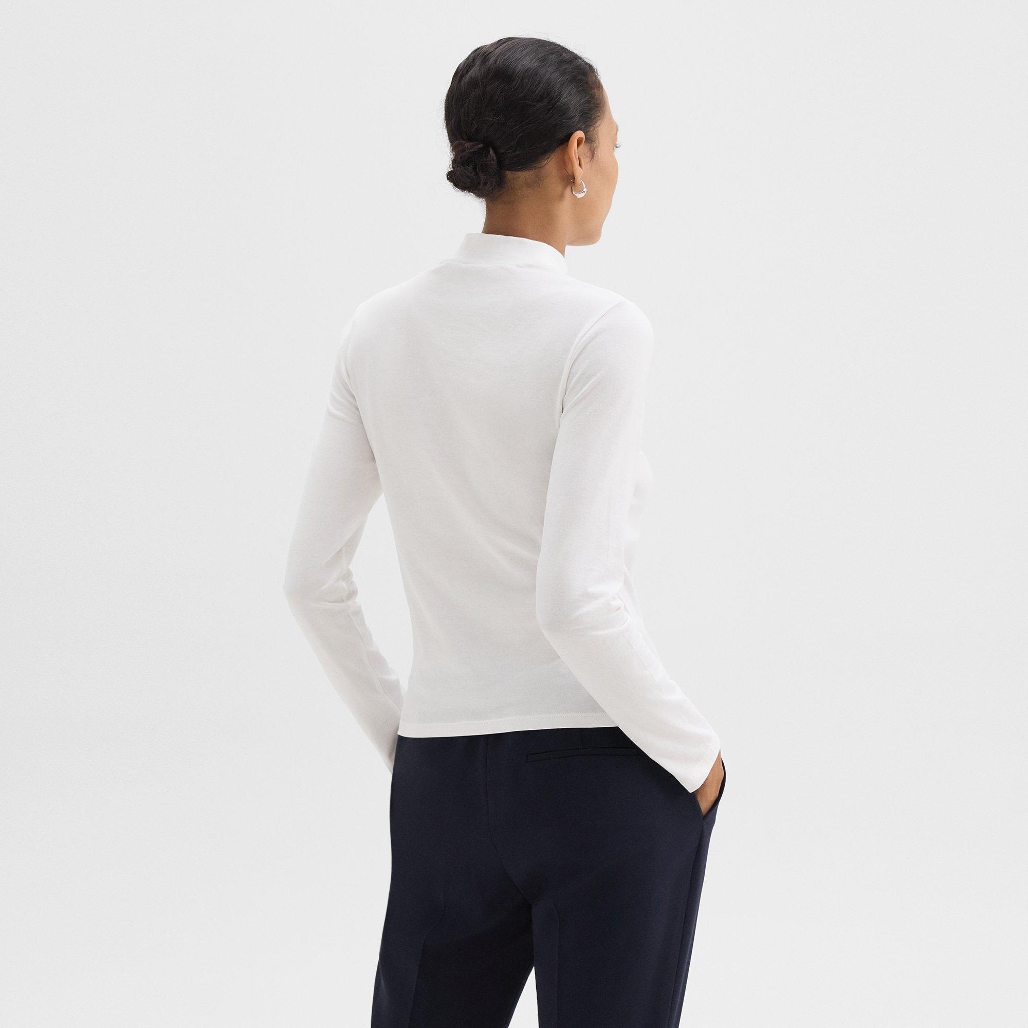 Tiny Mock Neck Tee in Organic Cotton - 4