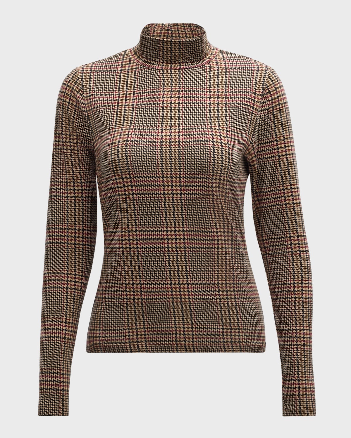 Nate Plaid Mock-Neck Top - 1