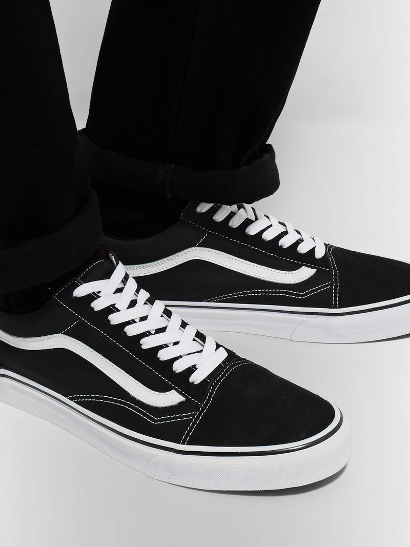 Vans Old Skool Leather-Trimmed Canvas and Suede Sneakers outlook
