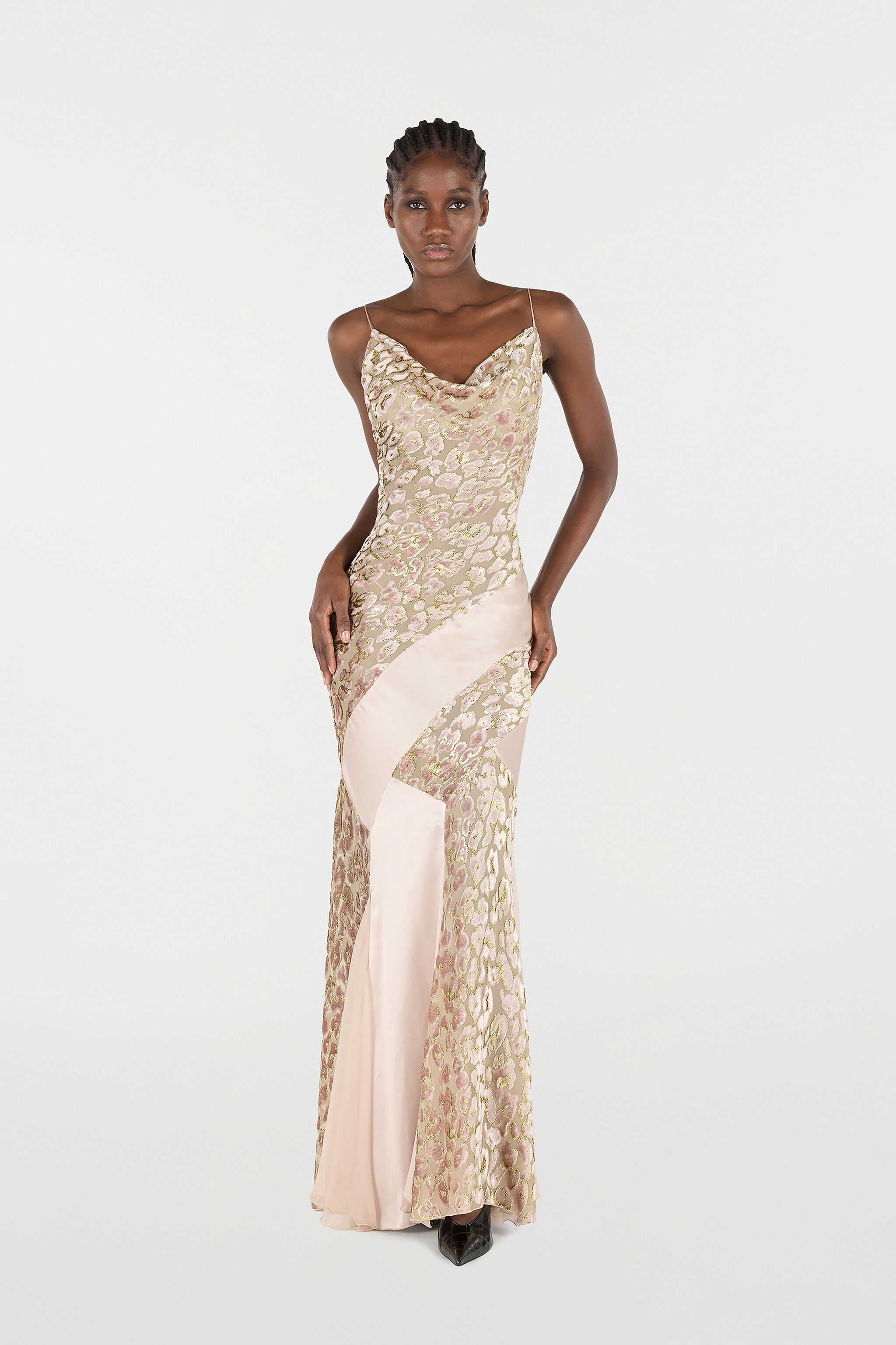 Long Slip Dress With Leopard Print Pattern - 2