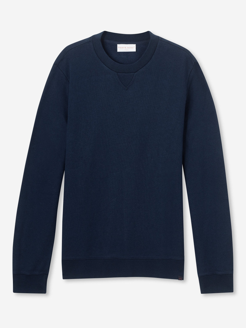 Derek Rose Men's Sweatshirt Quinn Cotton Modal Navy outlook