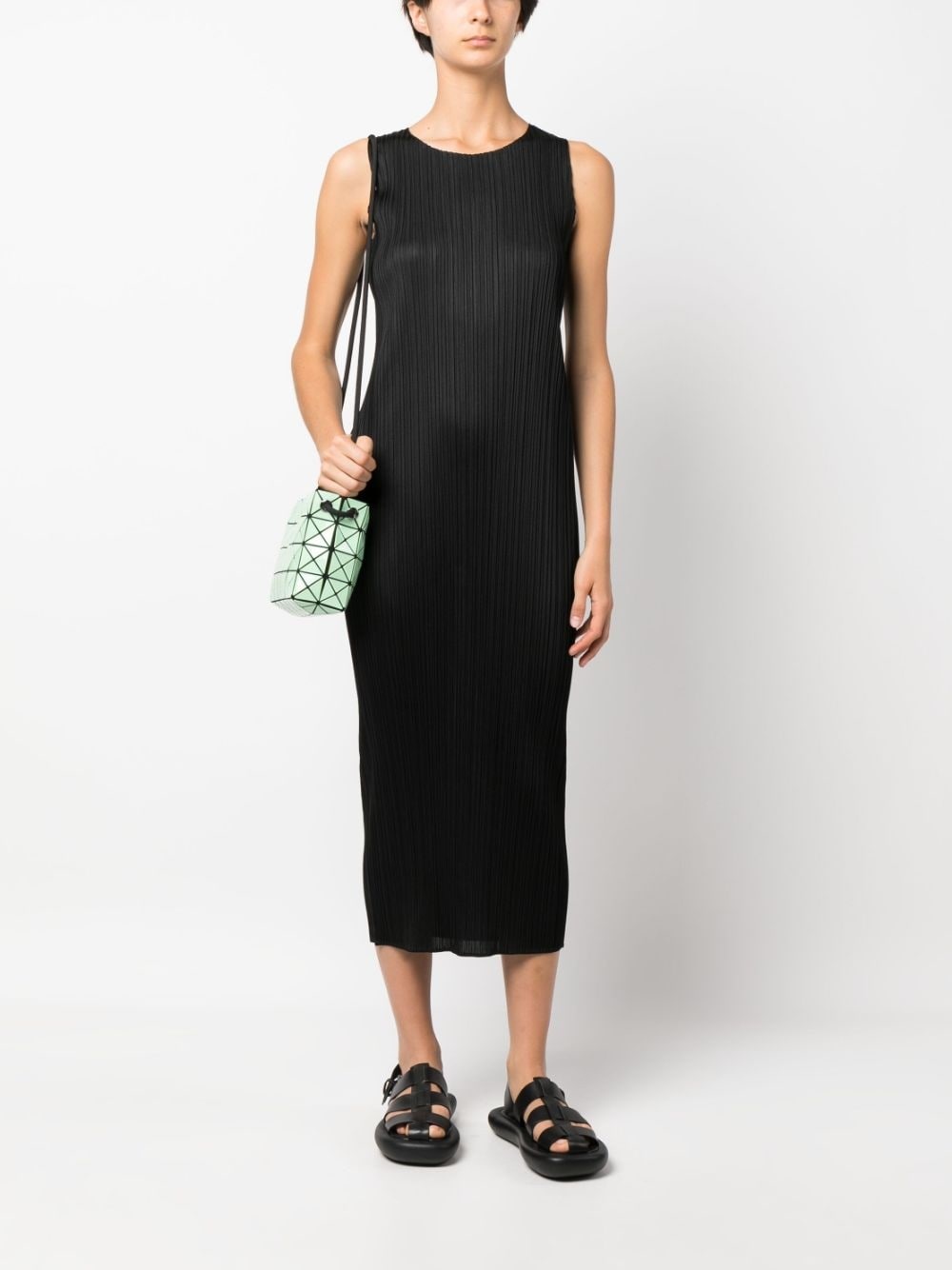 sleeveless pleated midi dress - 2