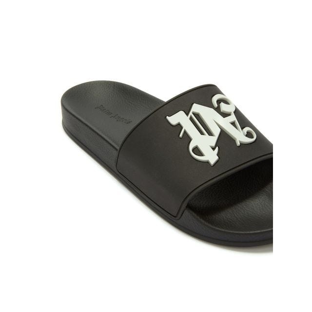 Logo print black slides Sandals - 4