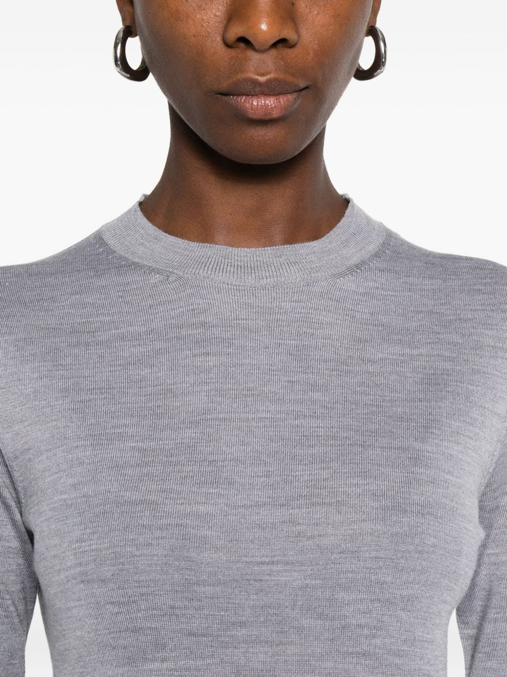 crew-neck wool-silk blend sweater - 5