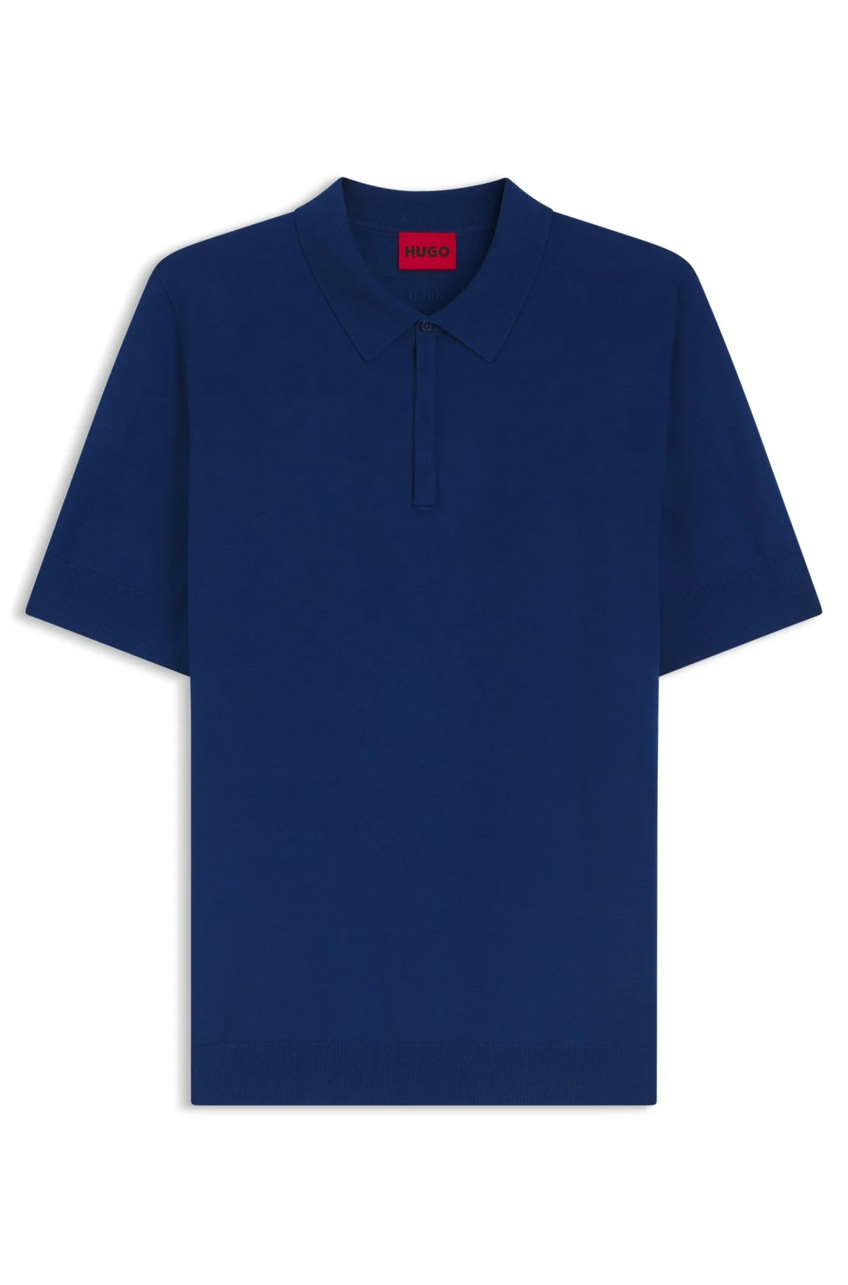 KNIT POLO SWEATER WITH COVERED PLACKET - 1