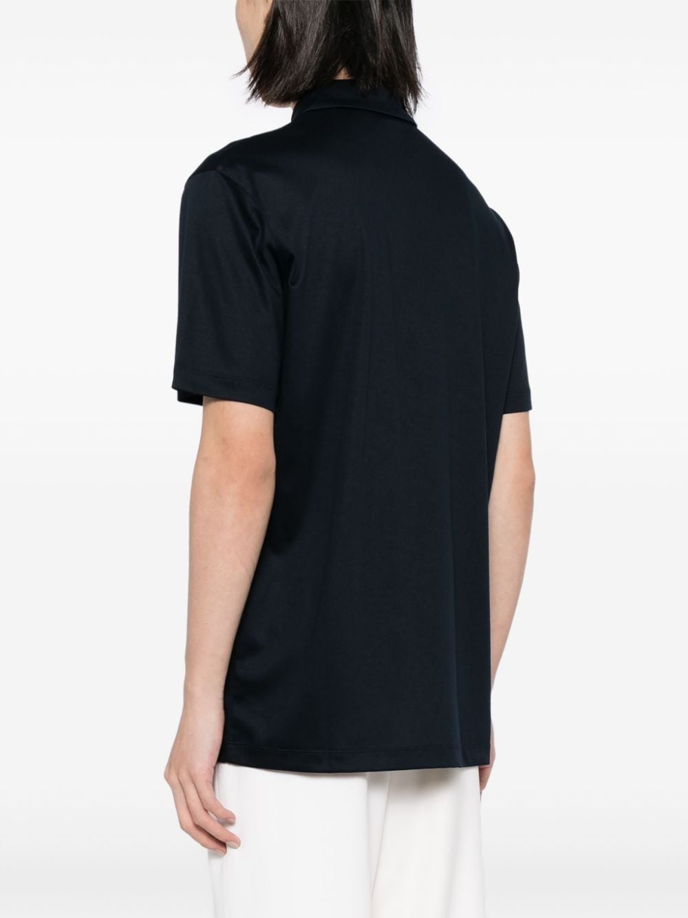 logo-embroidered cotton polo shirt - 4