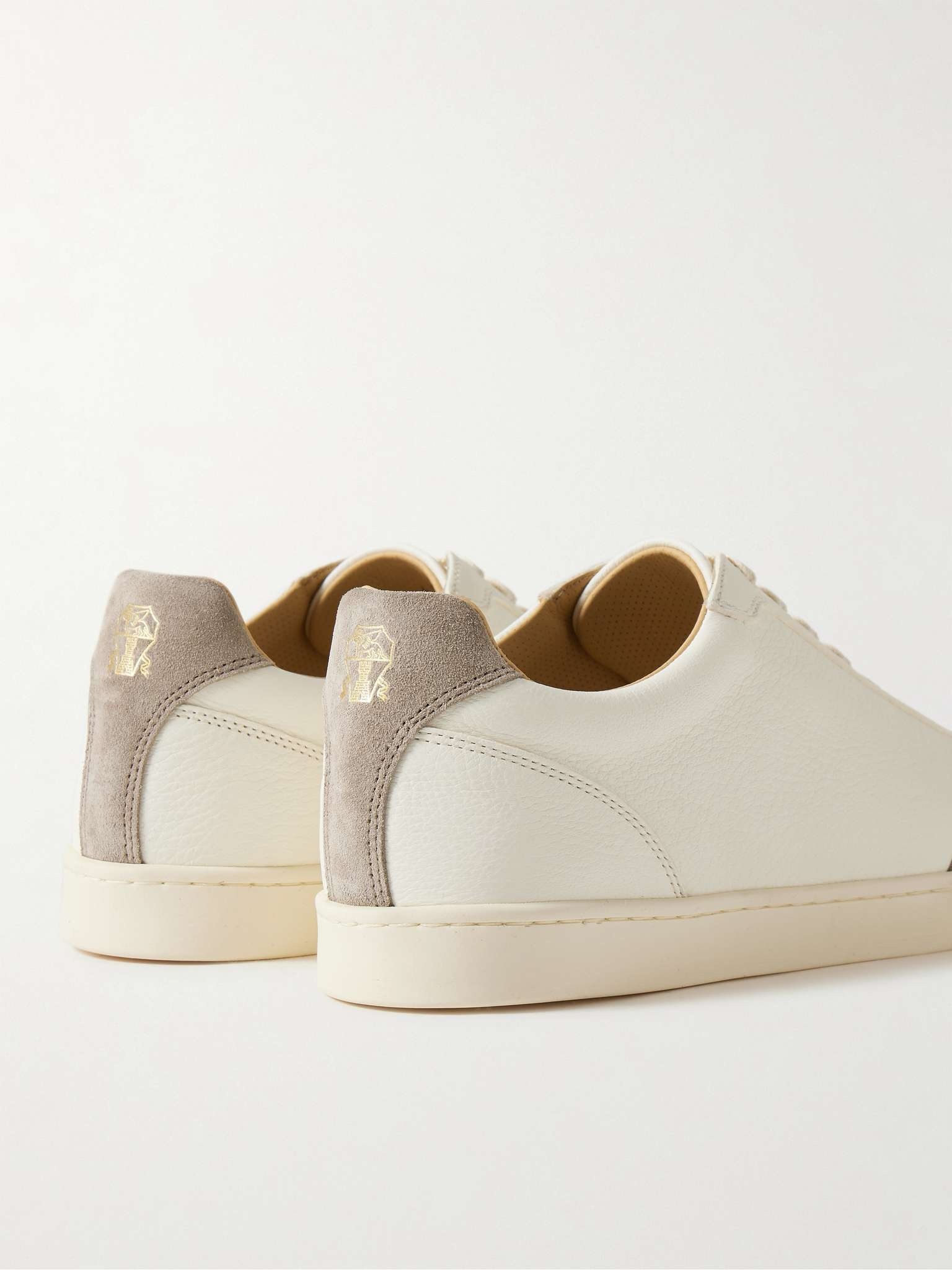 Suede-Trimmed Leather Sneakers - 5