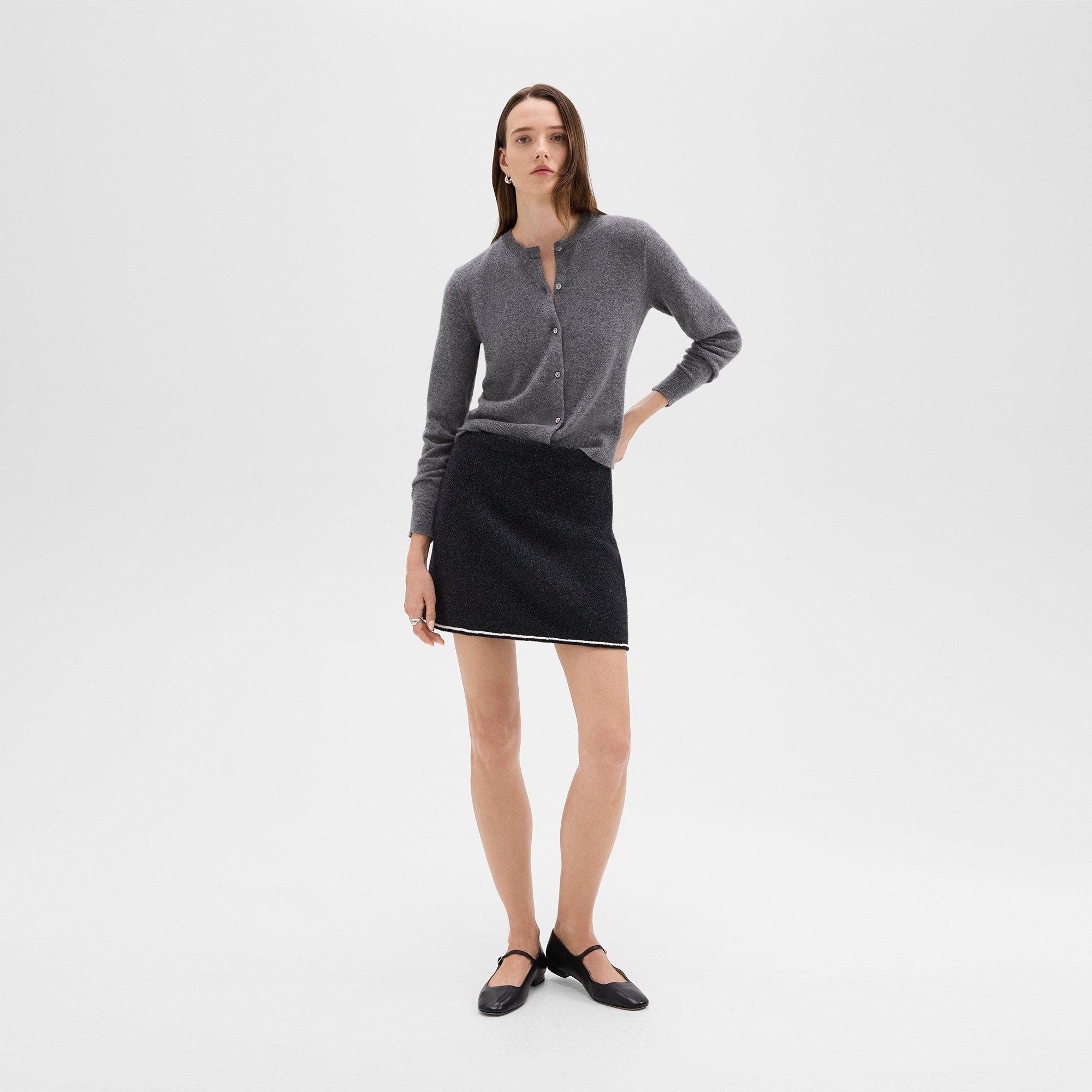 Mini Skirt in Felted Wool-Cashmere - 3