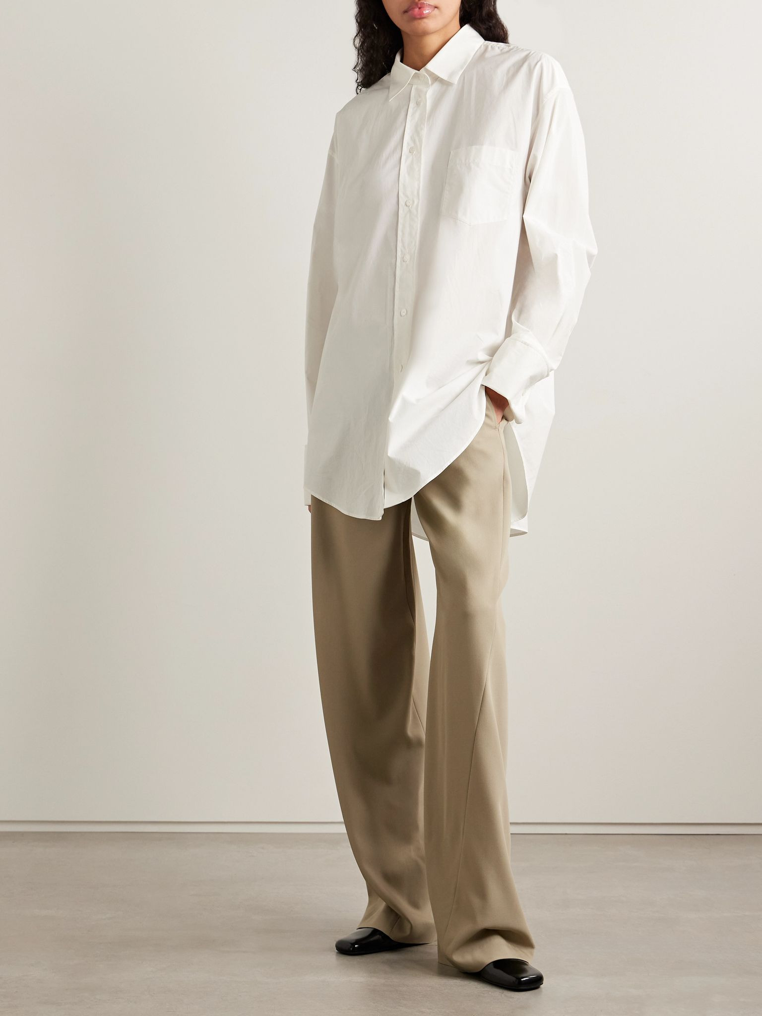 Ment oversized cotton-poplin shirt White - 2