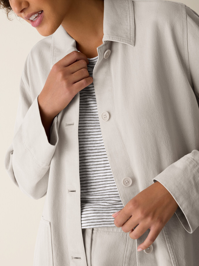 Garment-Dyed Utility Cotton Classic Collar Long Jacket 5