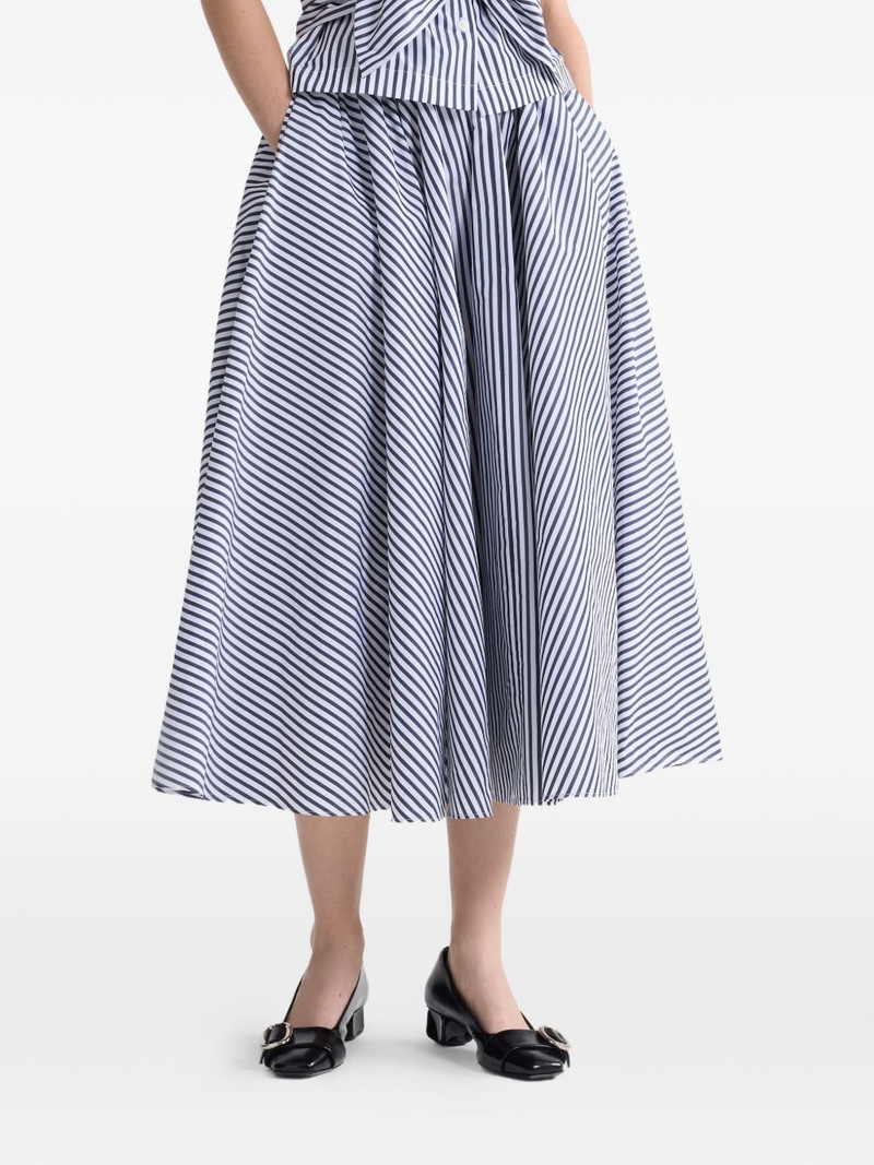 elasticated-waist striped midi A-line skirt 3