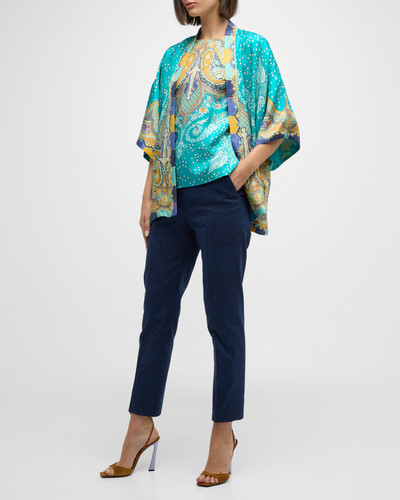 Etro Kesa Engineer Paisley-Print Silk Open Cardigan outlook