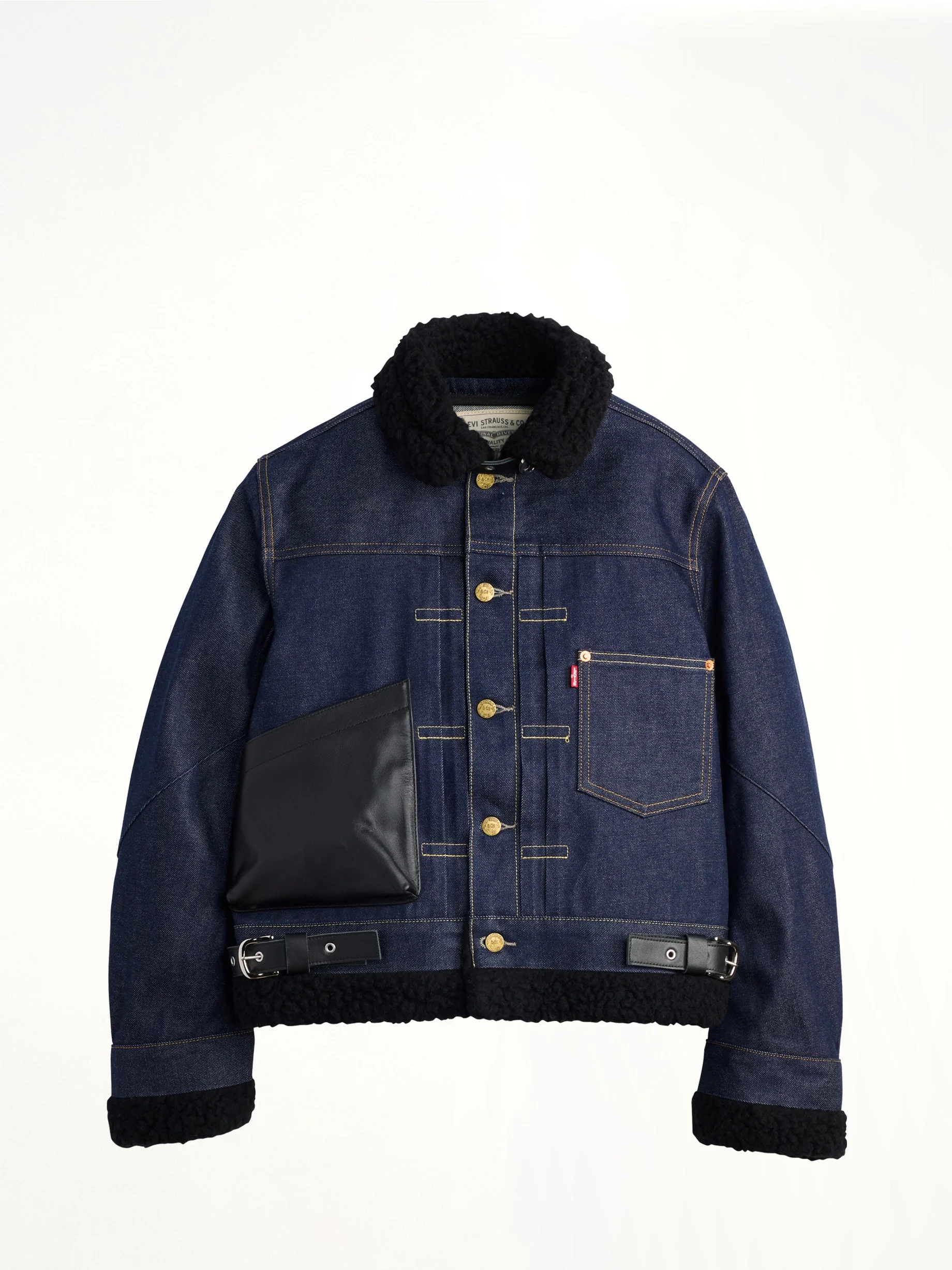 Sacai x Levi's Womens Sherpa Denim Jacket in Indigo - 1