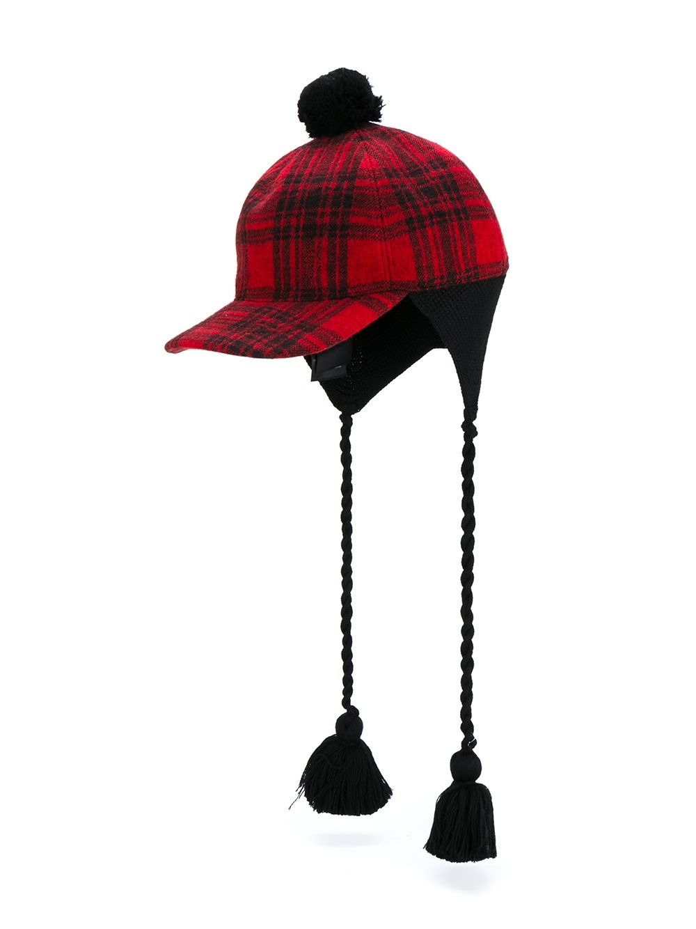 tartan tassel baseball cap - 2