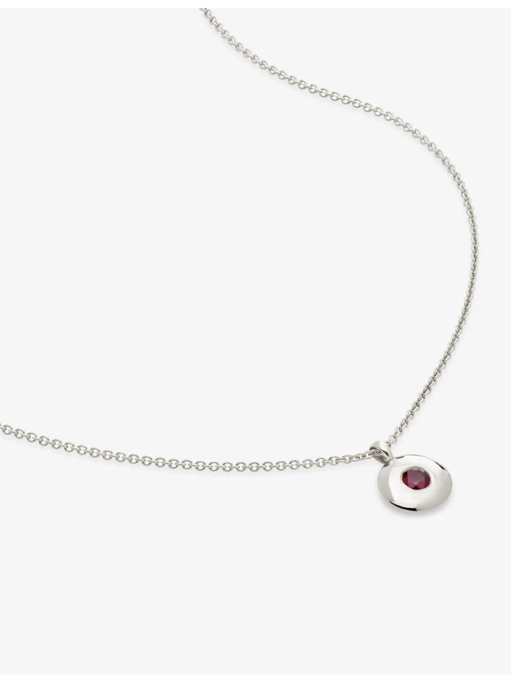 January Birthstone sterling-silver and red garnet necklace - 1
