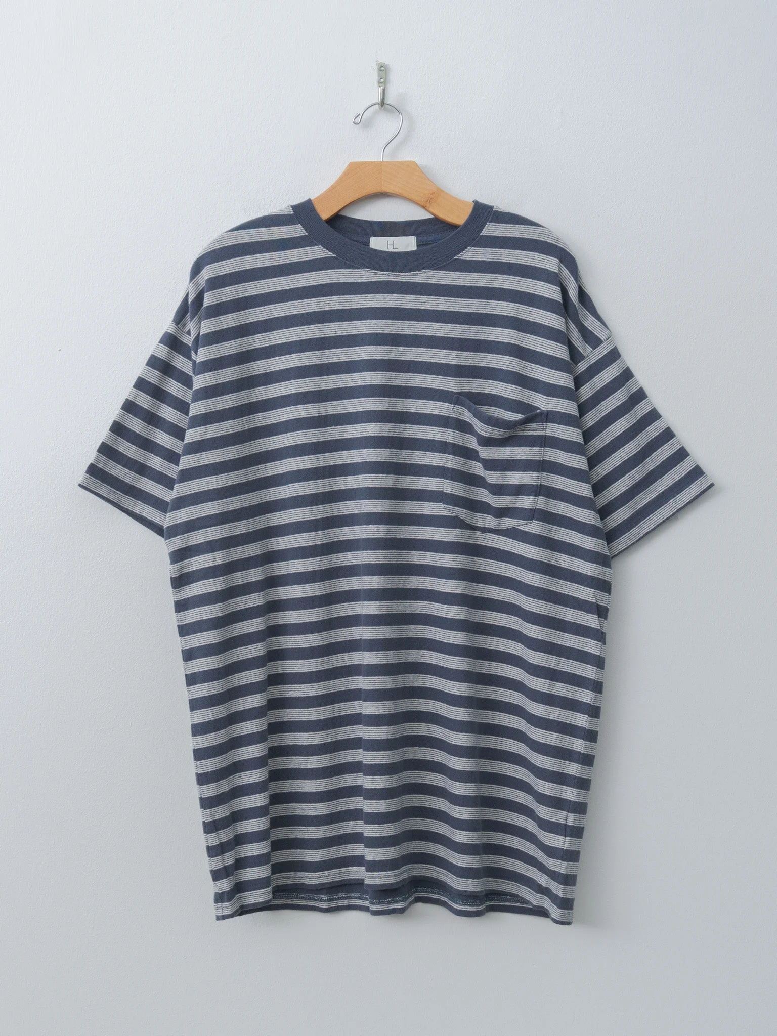 Work T-Shirt - Navy Border, Brown Border - 1