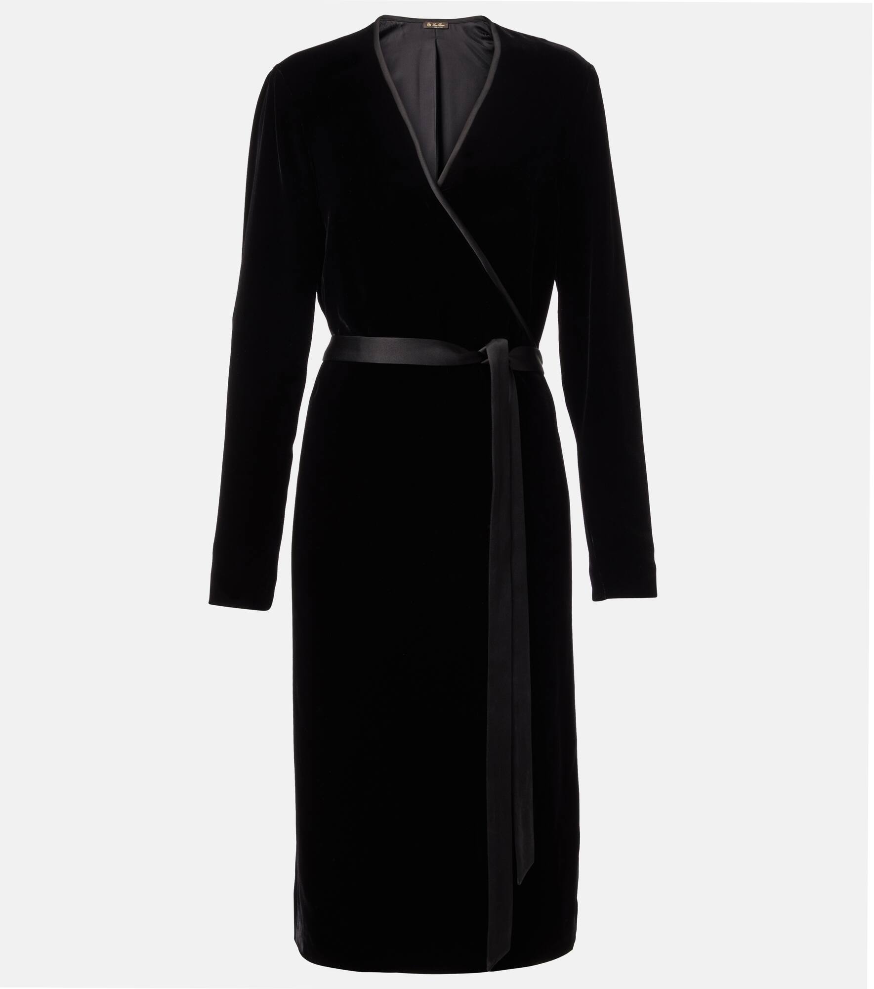 Susan satin-trimmed velvet wrap dress - 1