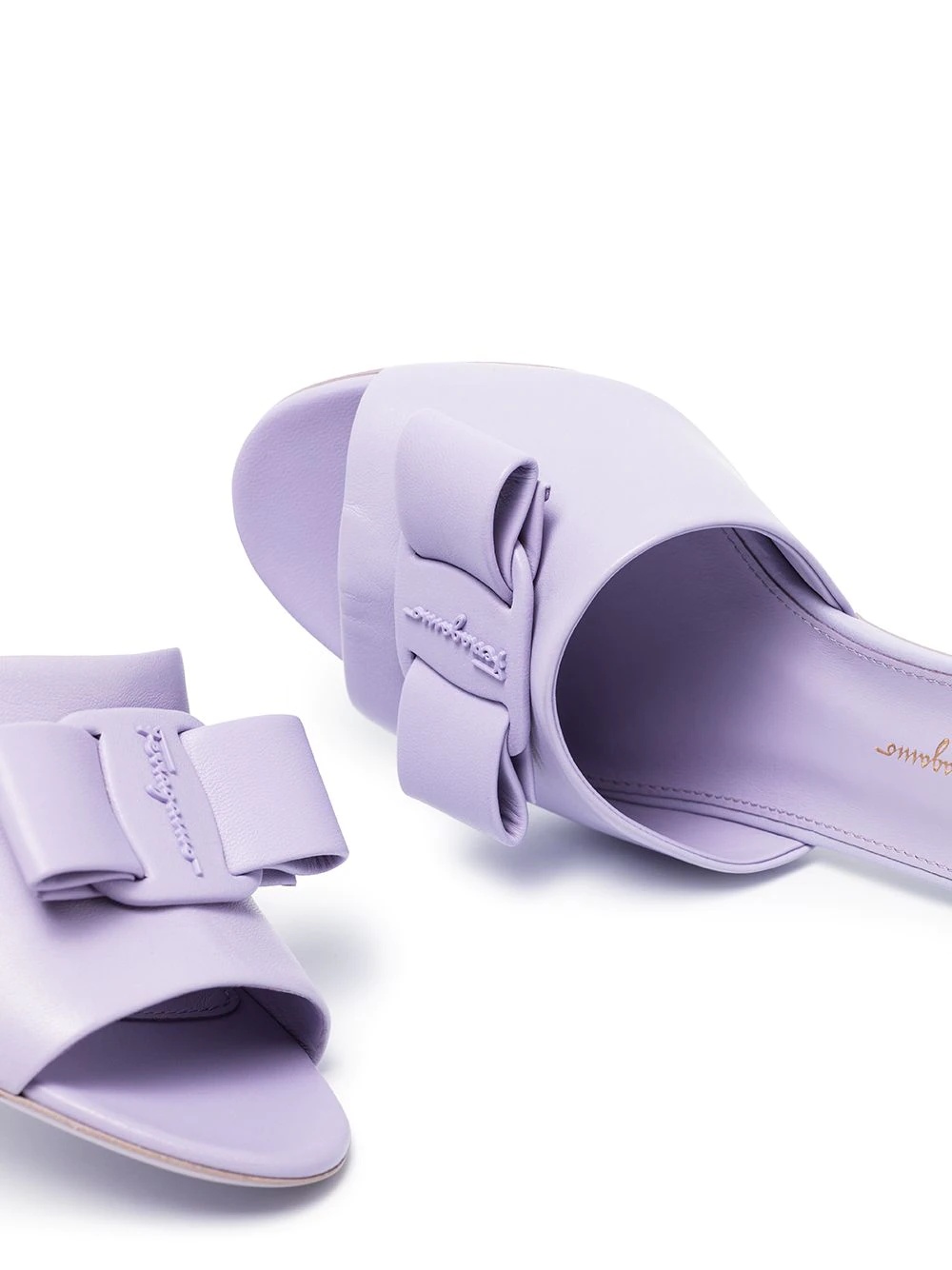 Viva Bow 55mm leather mules - 4