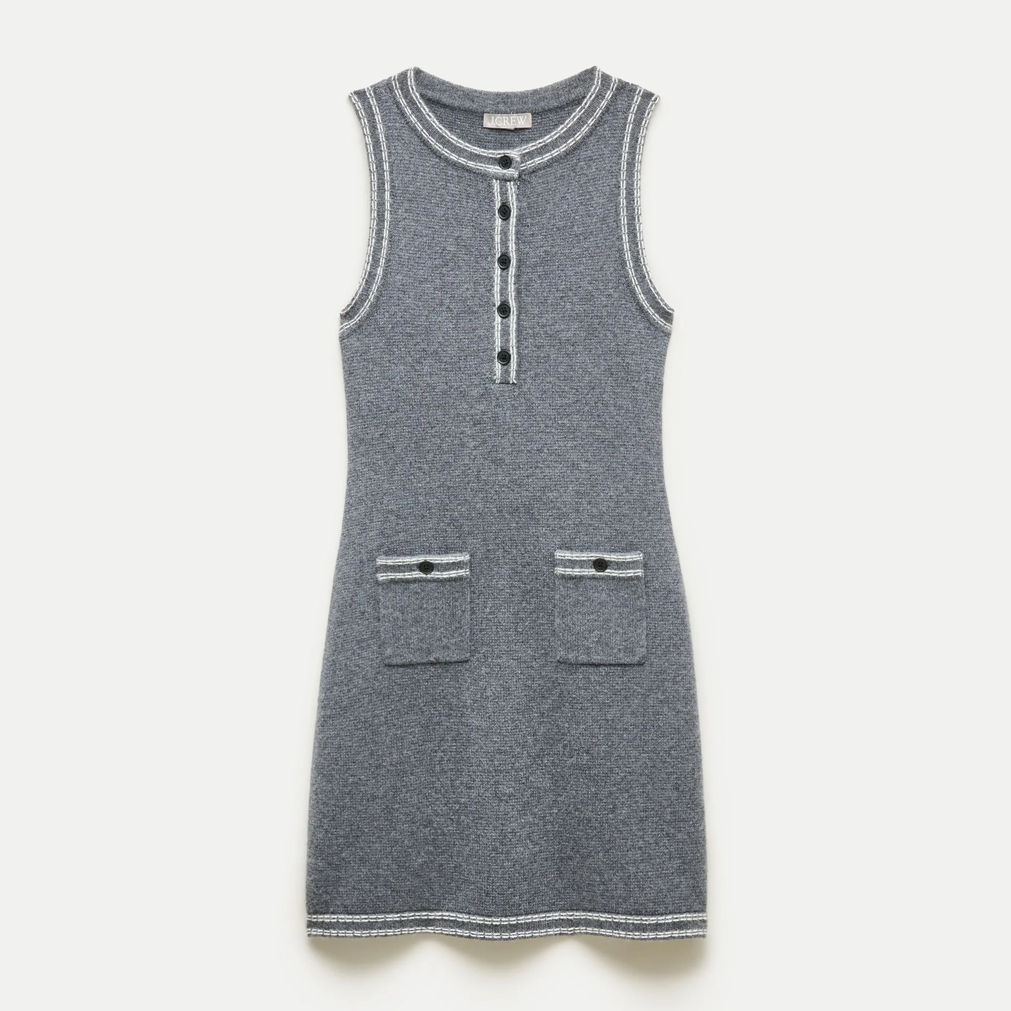 Mini sleeveless sweater-dress in merino wool - 1