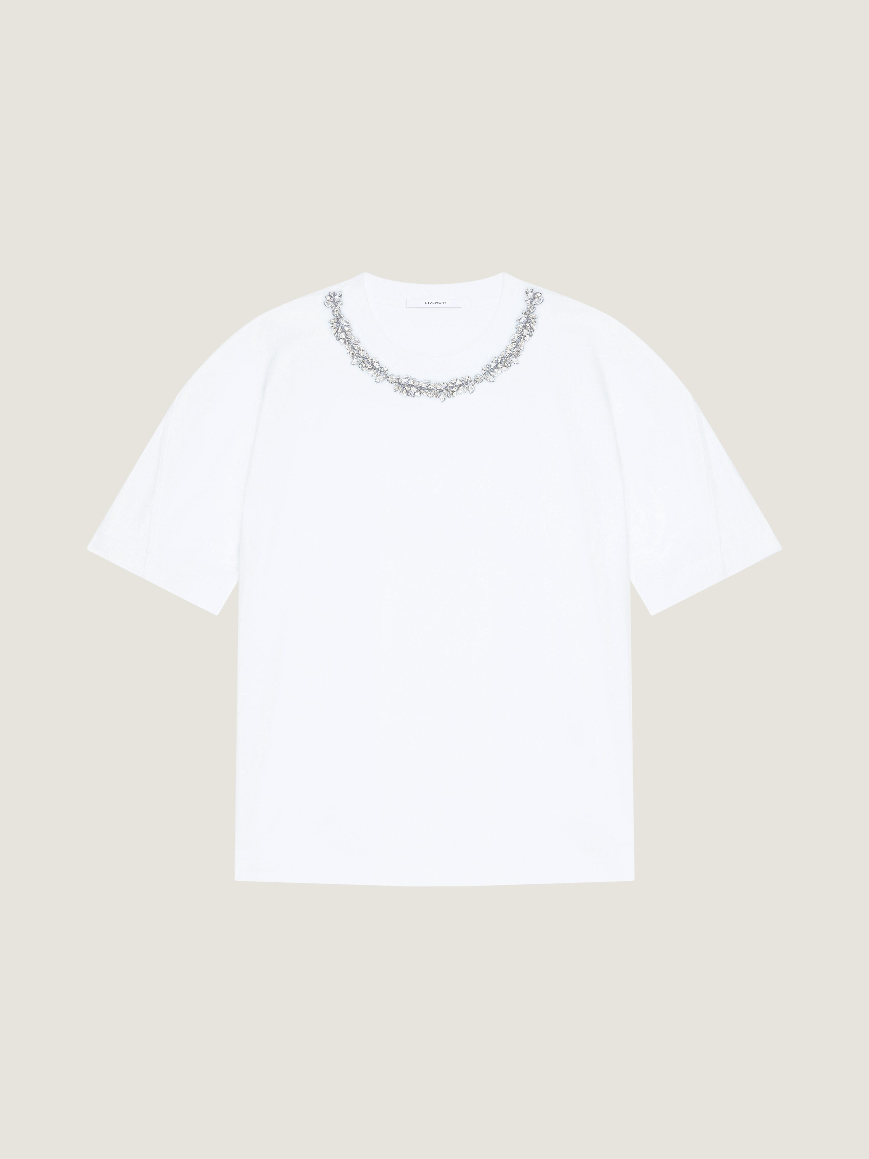 BOXY FIT T-SHIRT IN COTTON WITH CRYSTALS - 1