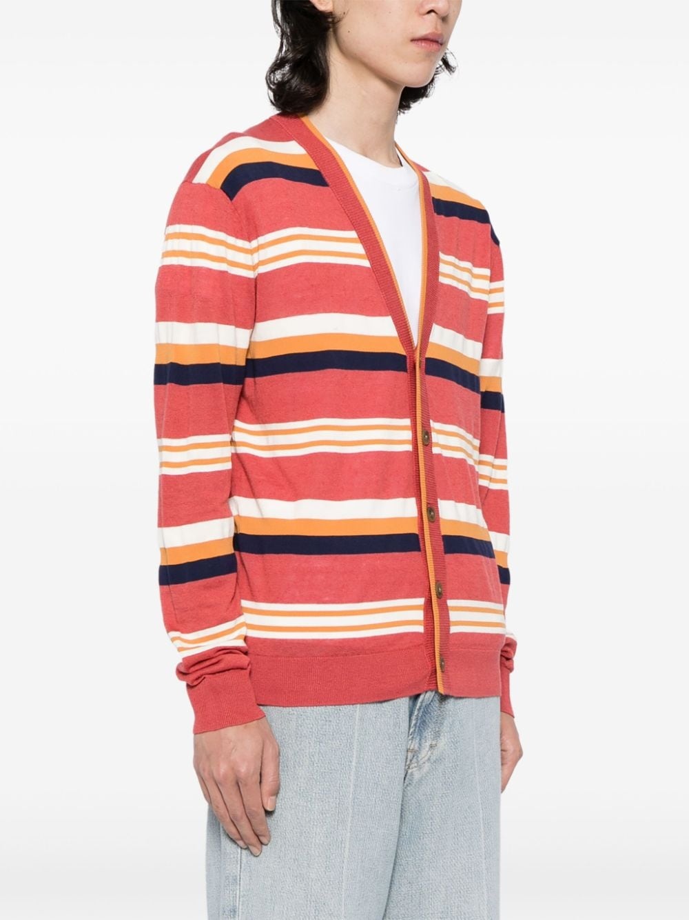 striped intarsia-knit cardigan - 3