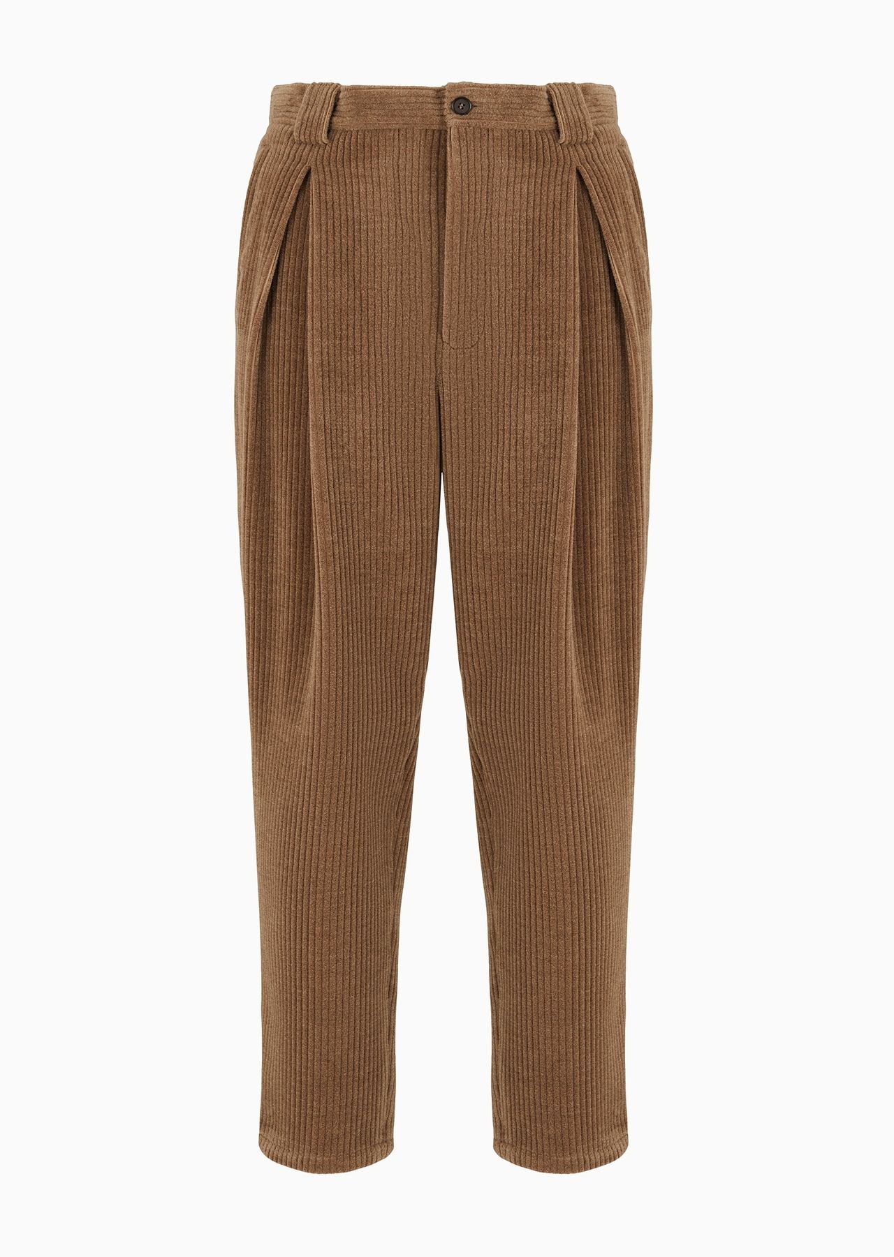 One–pleat trousers in wool, alpaca and cashmere velvet - 1