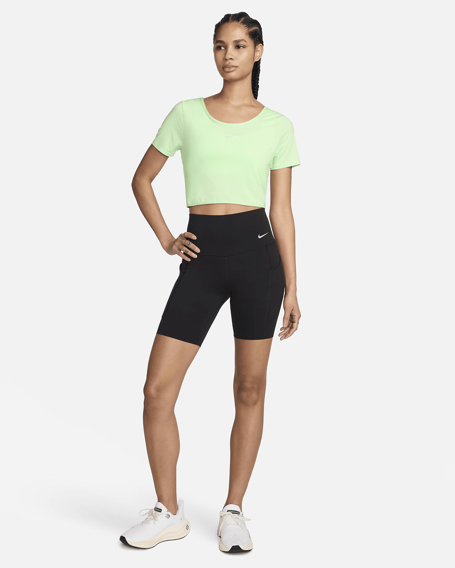 Nike Women's One Classic Dri-FIT Short-Sleeve Cropped Twist Top - 5