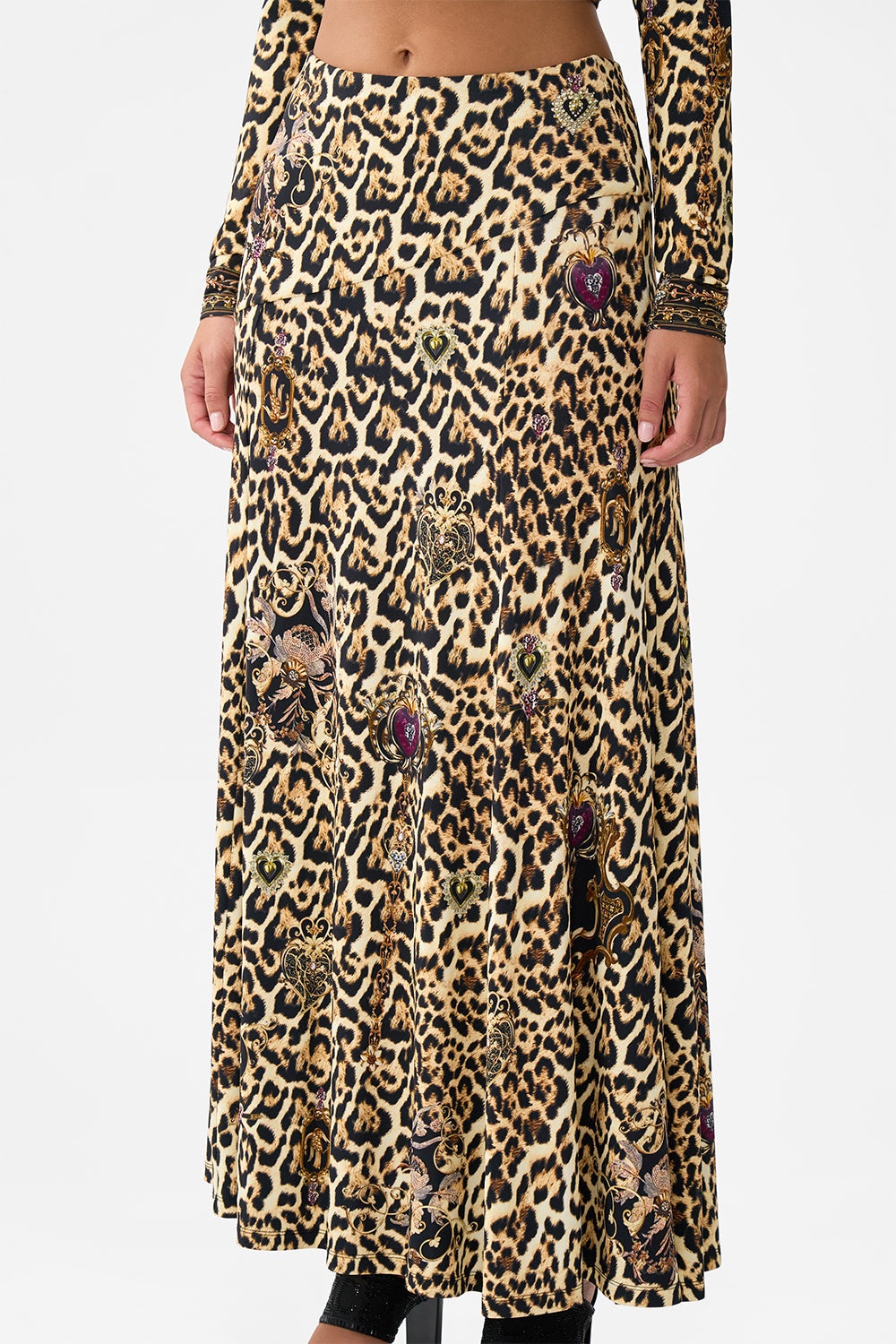 FLARED HEM JERSEY SKIRT - 5