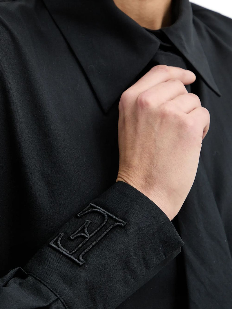 tie-detail embroidered-cuffs shirt 5