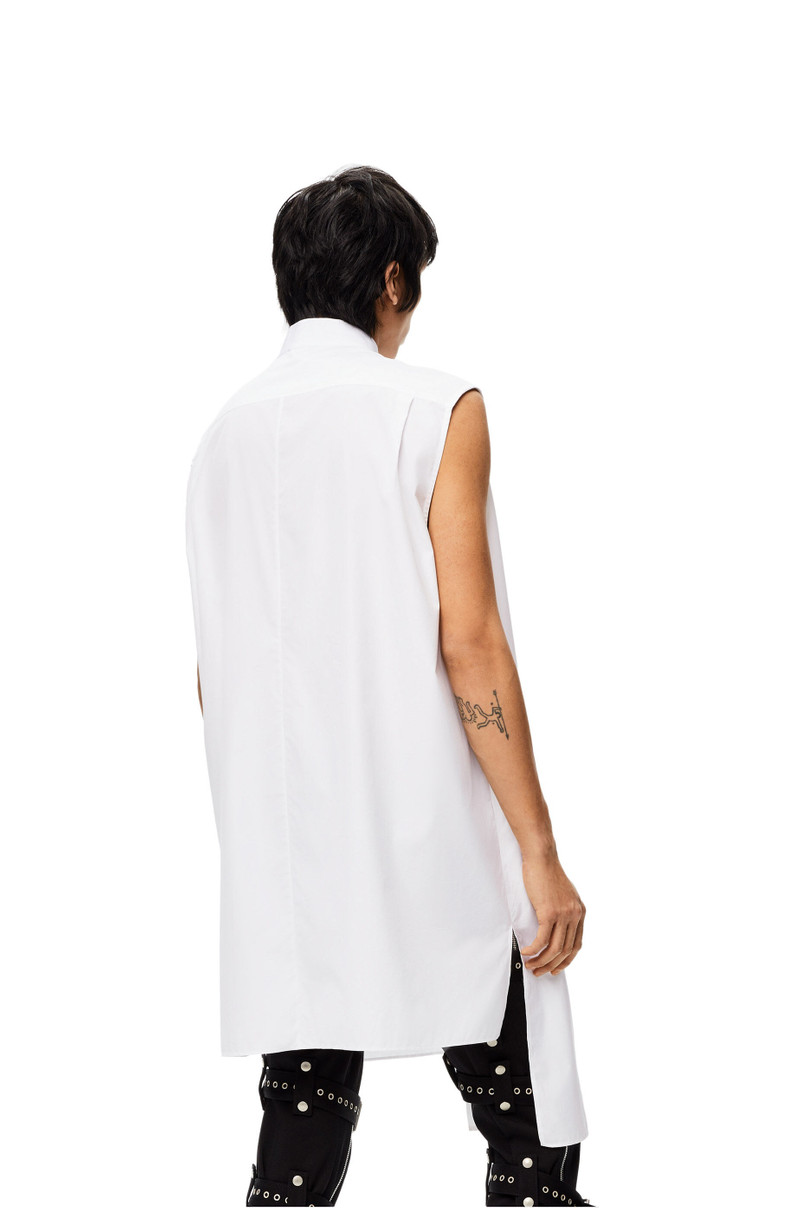Sleeveless long shirt in cotton 4