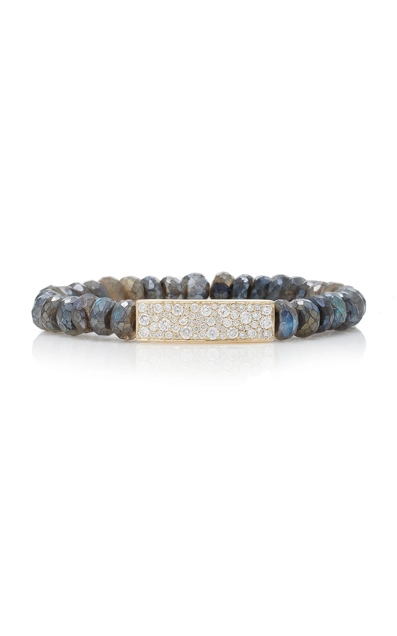 14K Gold Diamond And Labradorite Bracelet grey - 1
