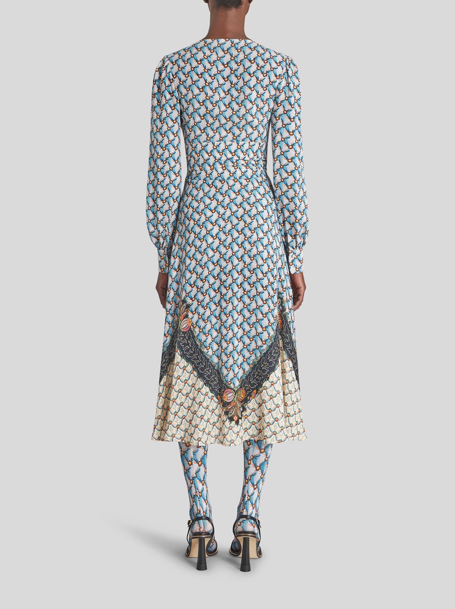 FLORAL PRINT WRAP DRESS - 4