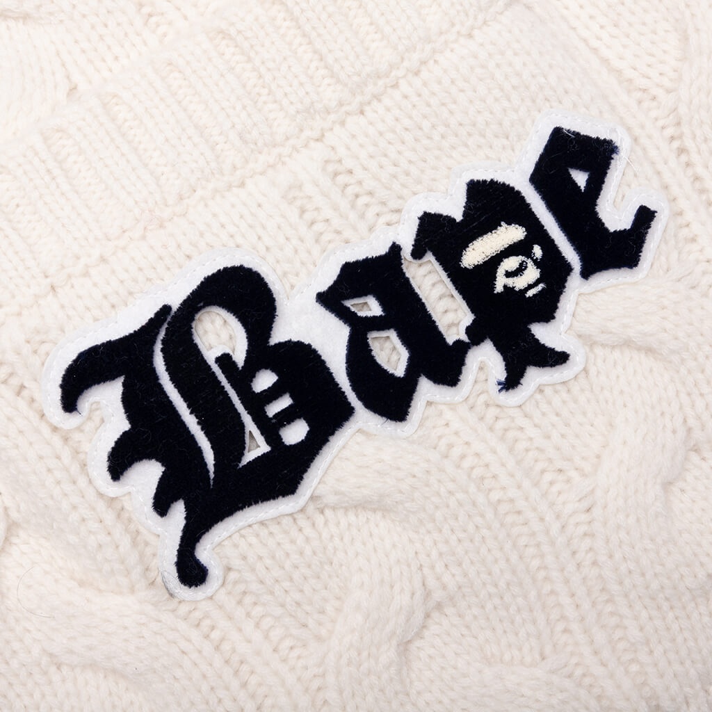 COLLEGE BADGES KNIT CARDIGAN - IVORY - 5