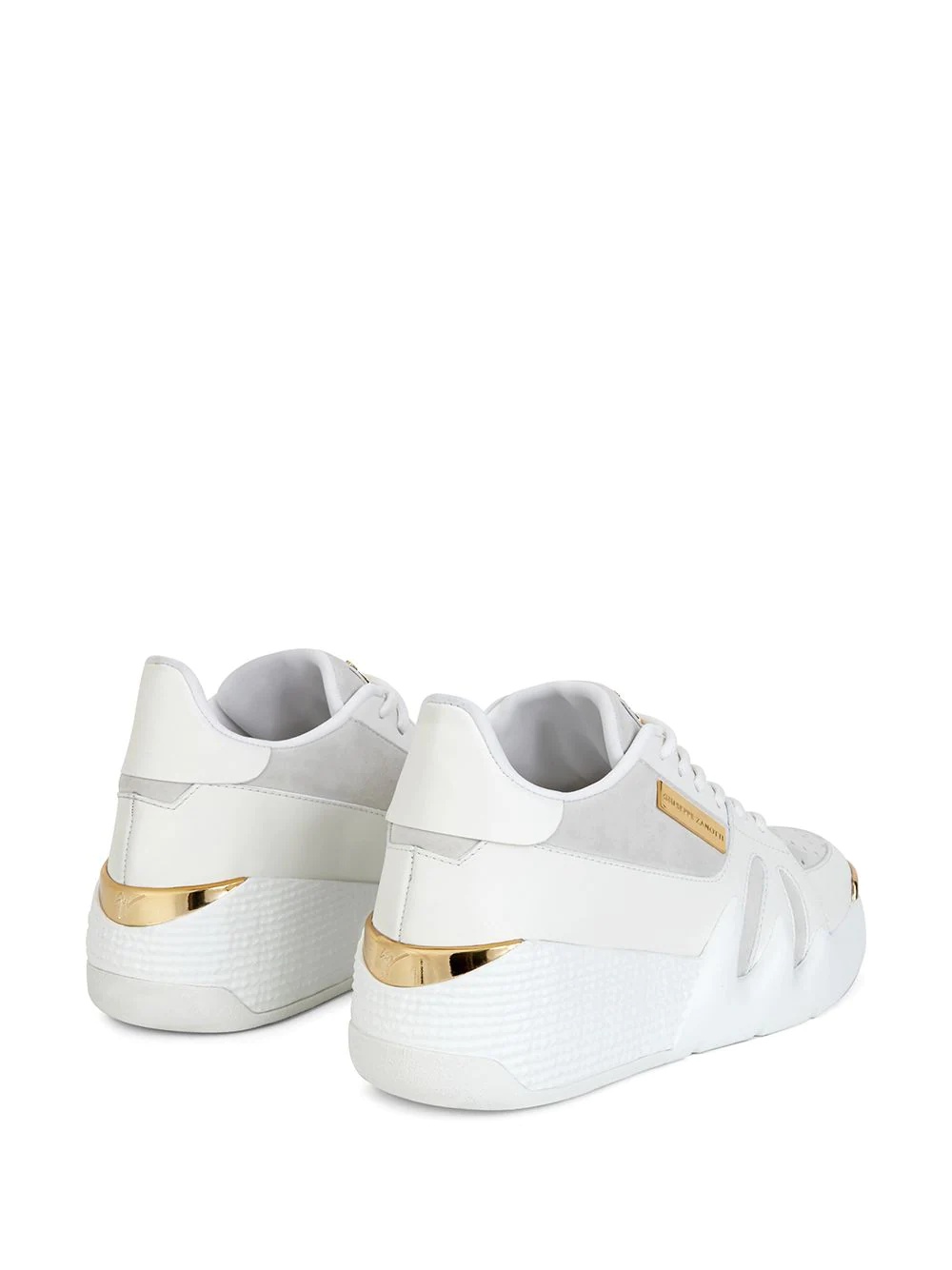tonal panelled perforated sneakers - 3