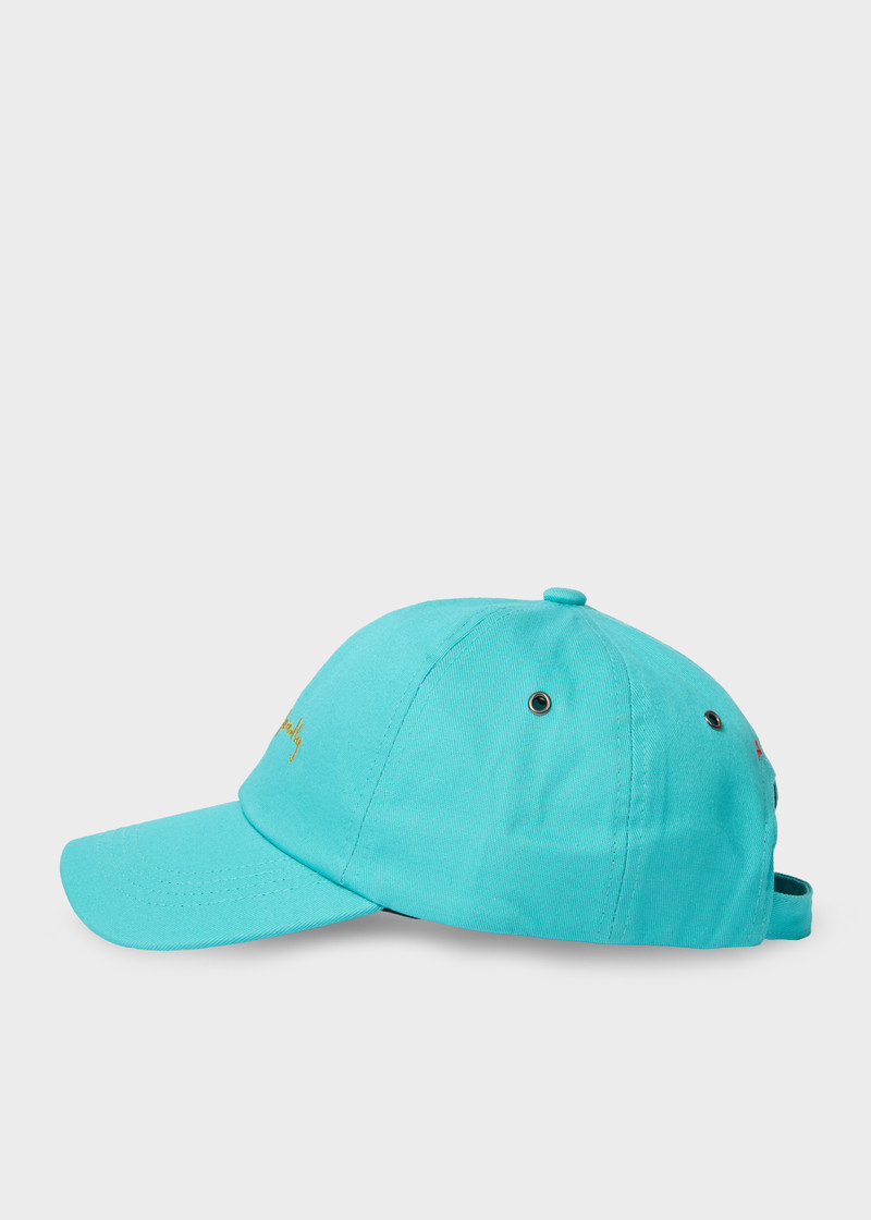 Paul Smith Sky Blue Cotton-Twill Quote Cap outlook