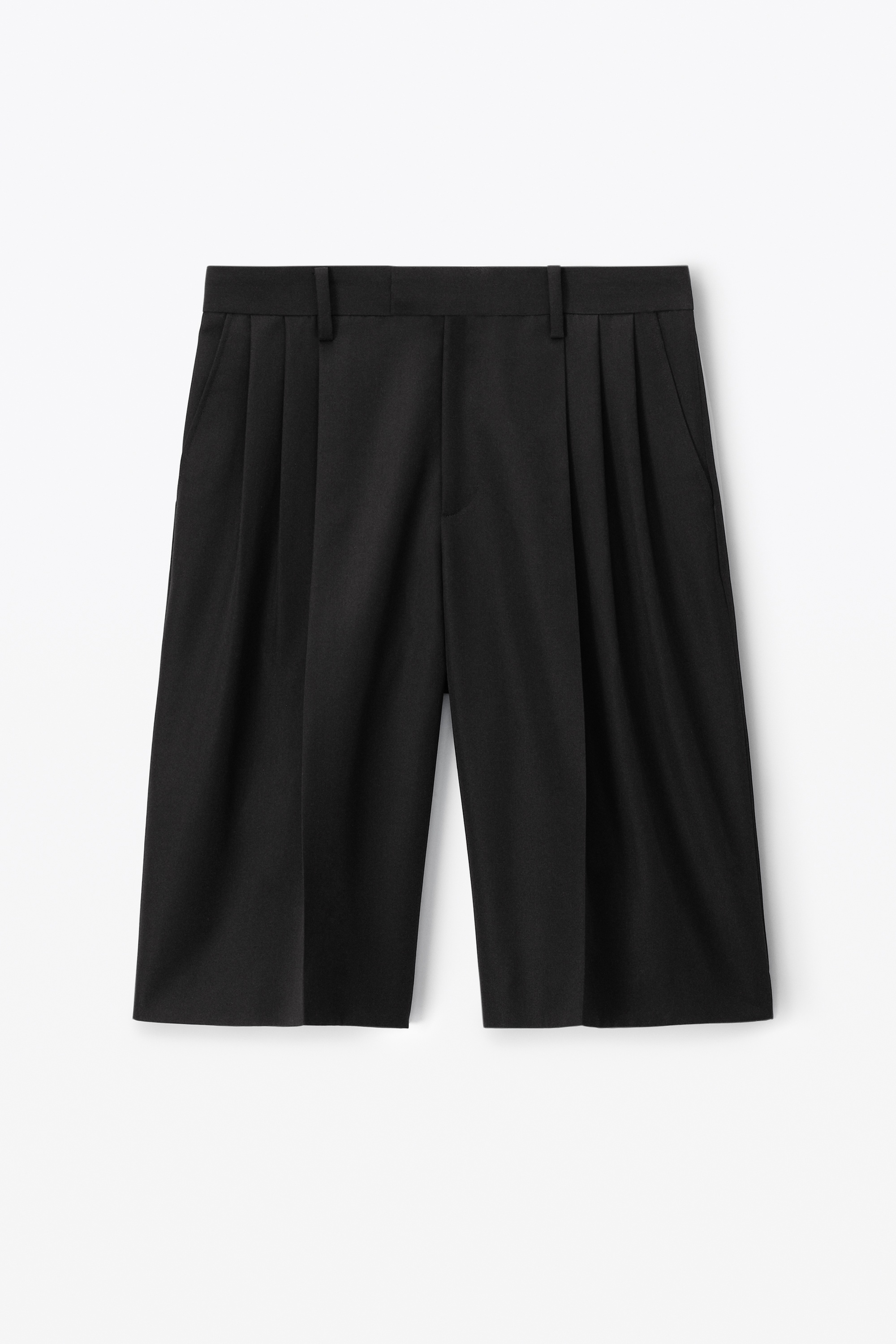 THREE PLEAT TAILORED SHORT IN WOOL BLEND - 1